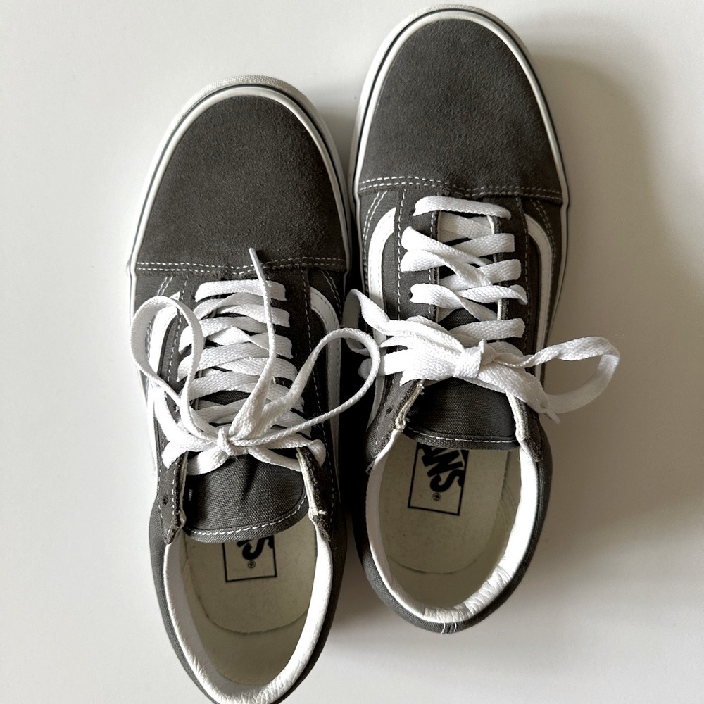 Vans Old Skool Suede - pewter/true white - size 9 - grey